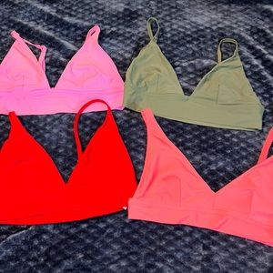 Aerie Long Line triangle bikini top (large)